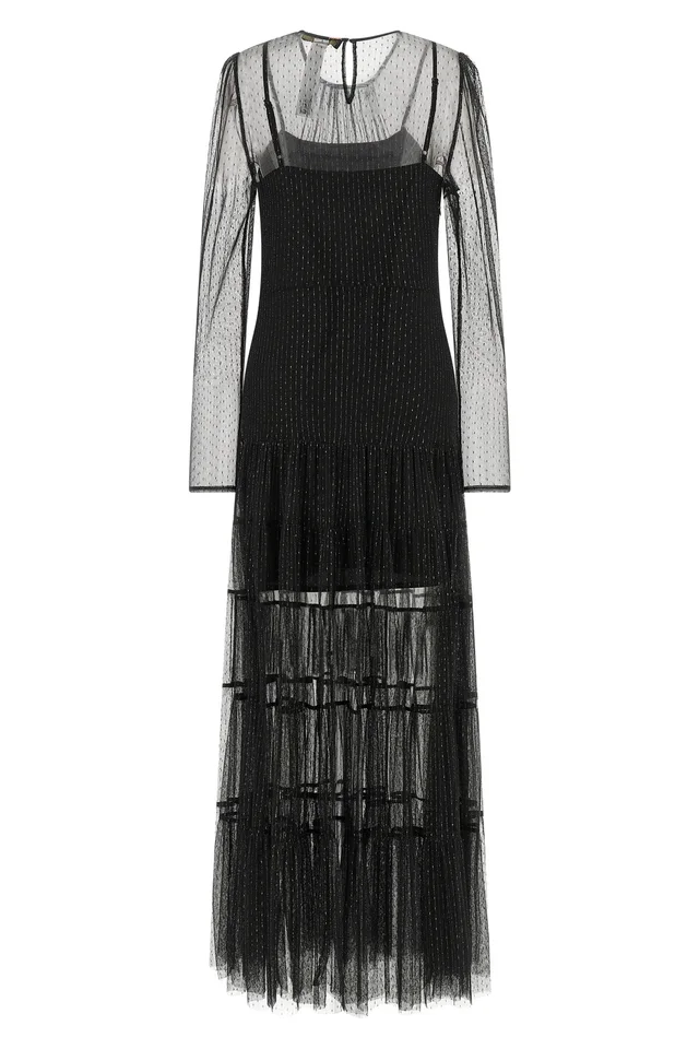 Twinset long tulle dress with pleated flounces, photo 2 of 4 from SENSER
