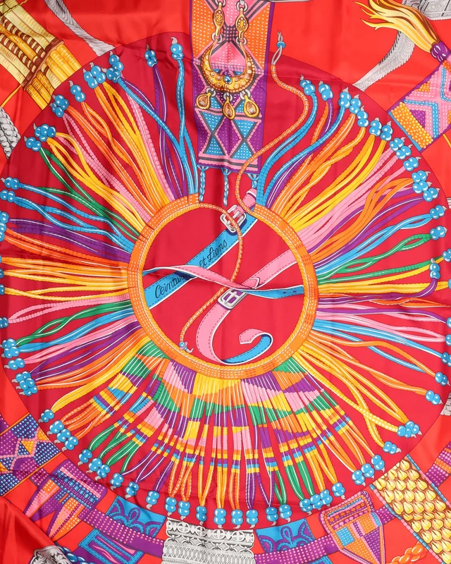 Hermès Ceintures et Liens Silk Scarf 140 in Silk from A Retro Tale, photo 2 of 4