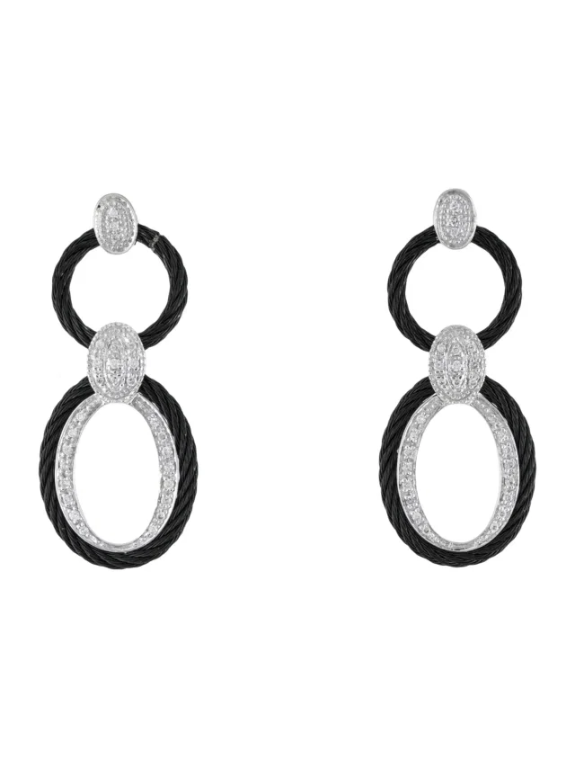 Charriol Diamond Celtic Noir Oval Drop Earrings in multicolor from The RealReal