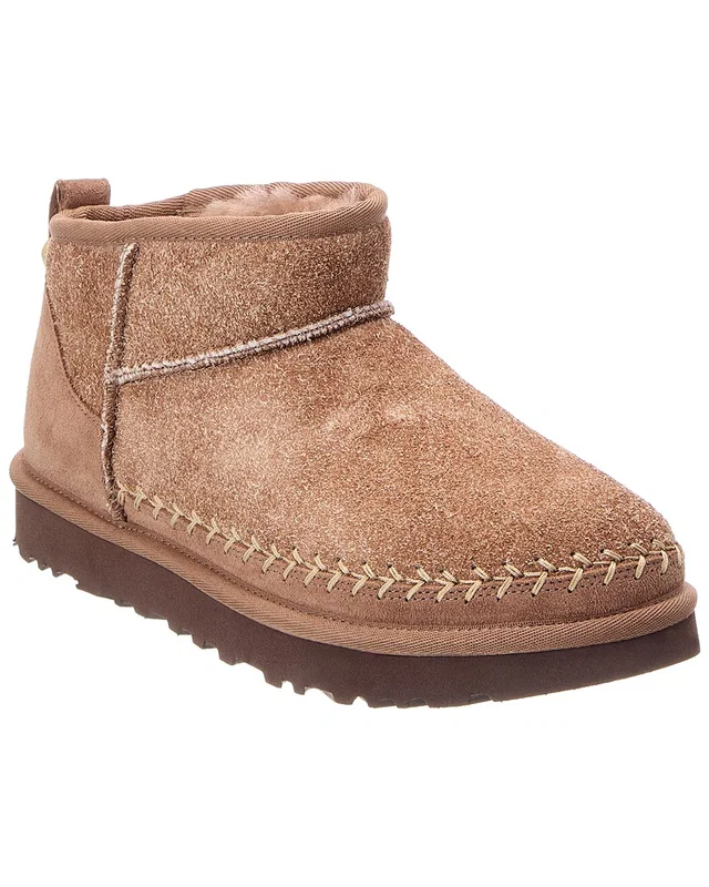 UGG W Classic Ultra Mini Biarritz Suede Bootie, image 1 of 1 from Rue La La