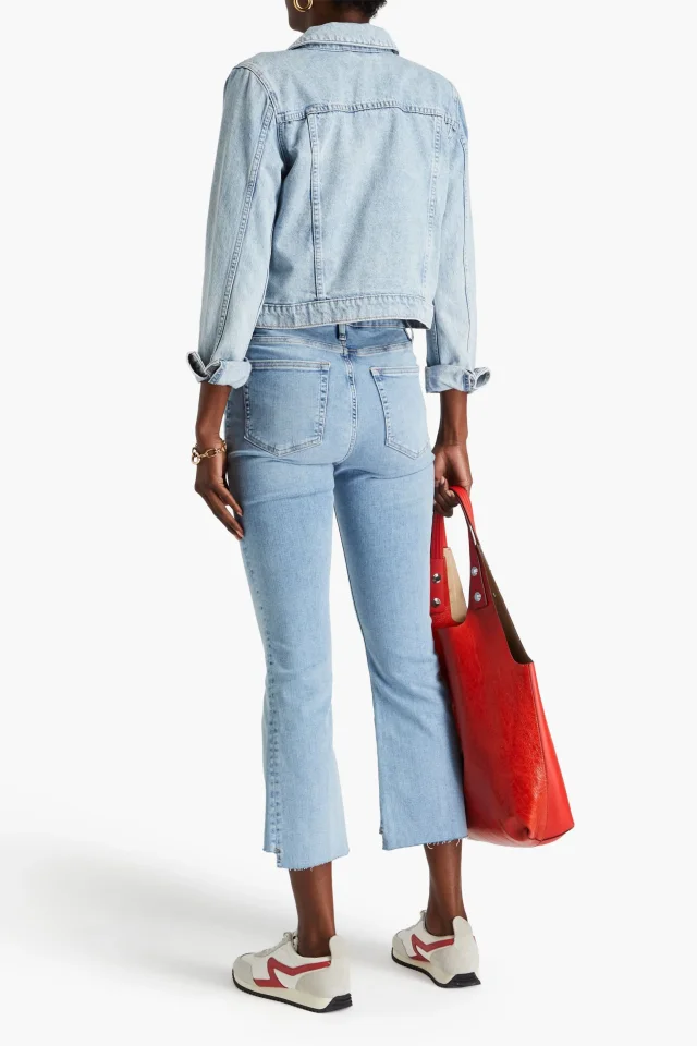 Frame Le Crop Mini Boot High-Rise Bootcut Jeans in Light denim, photo 3 of 4 from THE OUTNET