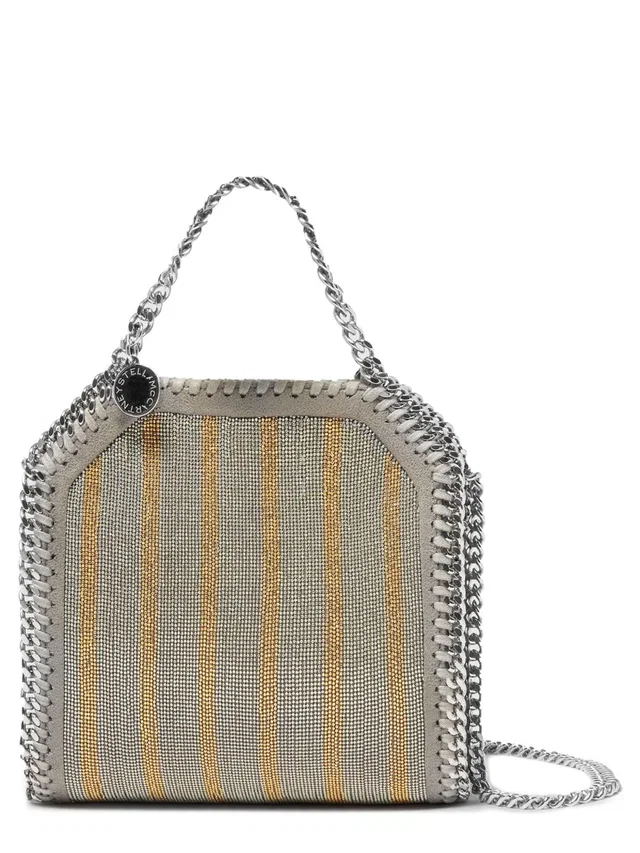 Stella McCartney Chain-Trimmed Mesh Mini Tote — Gray Polyester in Grey from HEWI