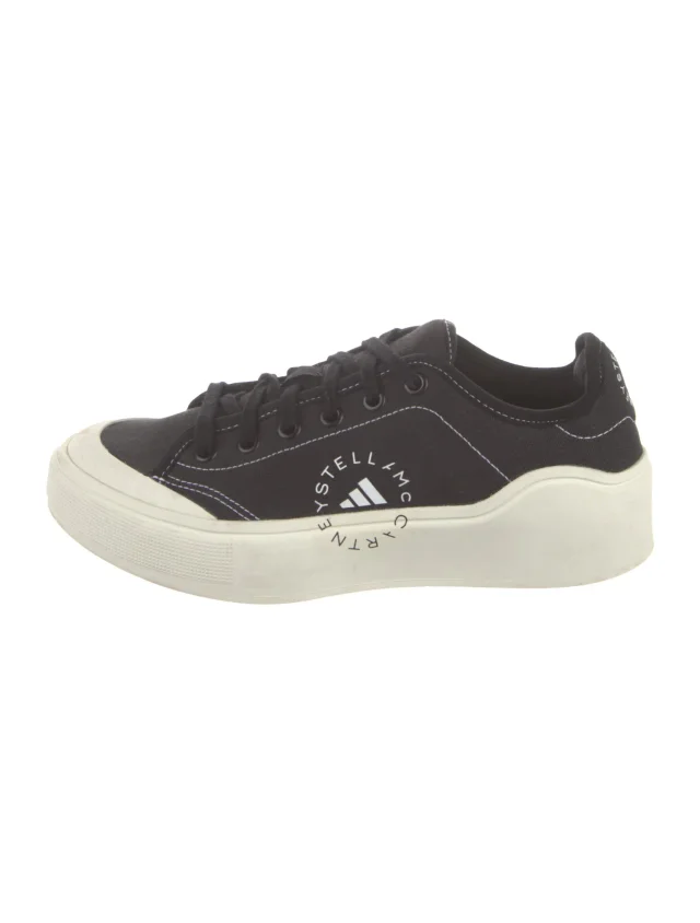 Stella McCartney Canvas Graphic Print Sneakers in black Canvas from The RealReal