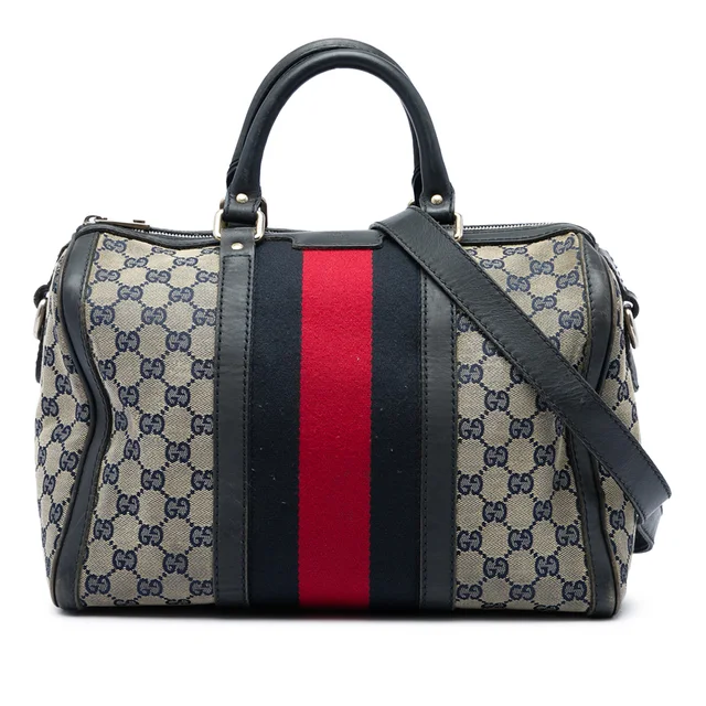 Beige Gucci Medium GG Canvas Web Joy Boston Bag Satchel in Beige Canvas from Designer Revival, photo 1 of 1