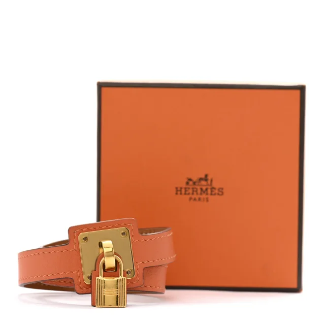 Hermès Swift O'Kelly Double Tour Bracelet T2 Orange in Orange Swift leather from FASHIONPHILE, photo 8 of 8