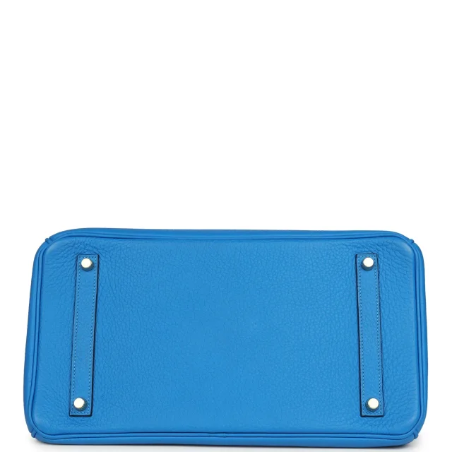 Hermès Birkin 35 Bleu Hydra Clemence Gold Hardware in Blue Clemence leather from Madison Avenue Couture, photo 6 of 9
