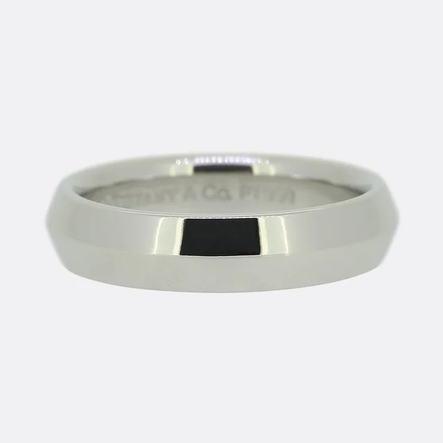 Tiffany & Co. Platinum 4.5mm Band Ring Size L from The Vintage Jeweller
