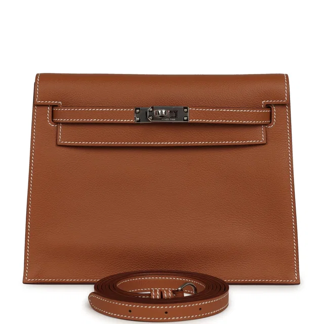 Hermès Kelly Danse Gold Swift Palladium Hardware in Gold Swift leather from Madison Avenue Couture