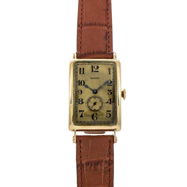 Patek Philippe Birks' Rectangular Dress Watch in silver|gray Leather from WatchesOfSwitzerland