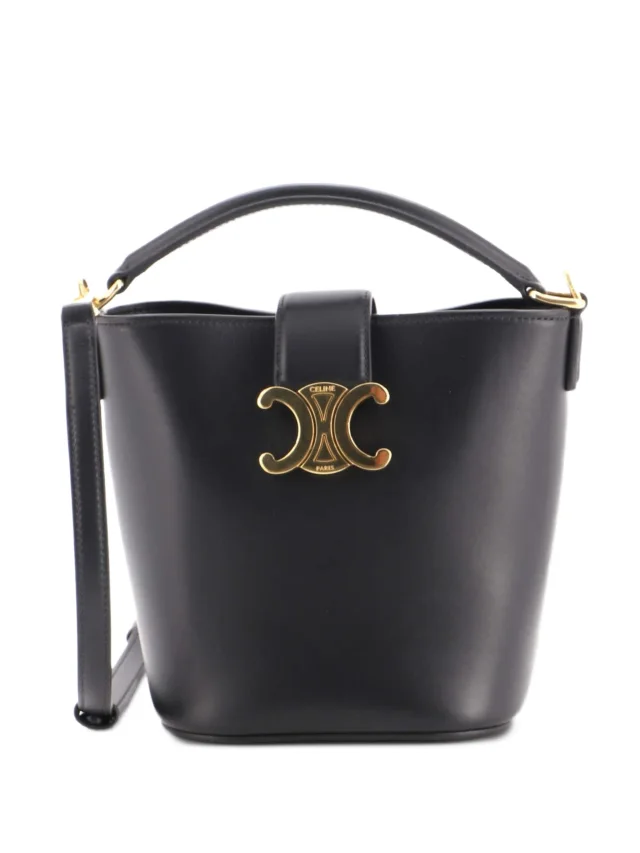 Celine Pre-Owned Louise Bag Leather Small Bucket Bag | Black | FARFETCH in Black Leather from Farfetch