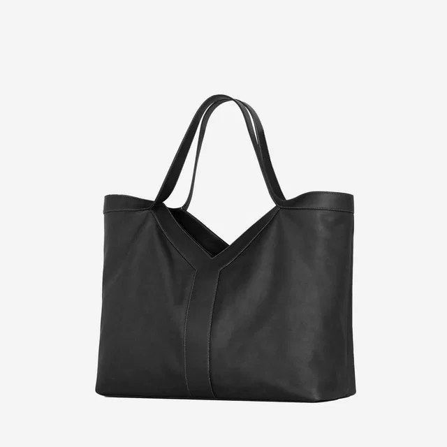 Saint Laurent Leather Tote Bag — Black in Black Leather from HEWI