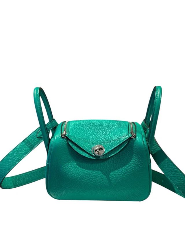 Hermès Mini Lindy Taurillon Clemence 6W Menthe - Full Set in Clemence leather from Luxury Promise
