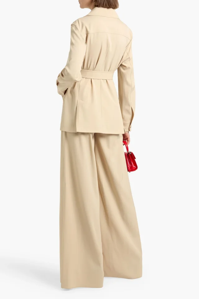 Max Mara Ninfa Wool-Twill Wide-Leg Pants in Camel, photo 4 of 8 from THE OUTNET