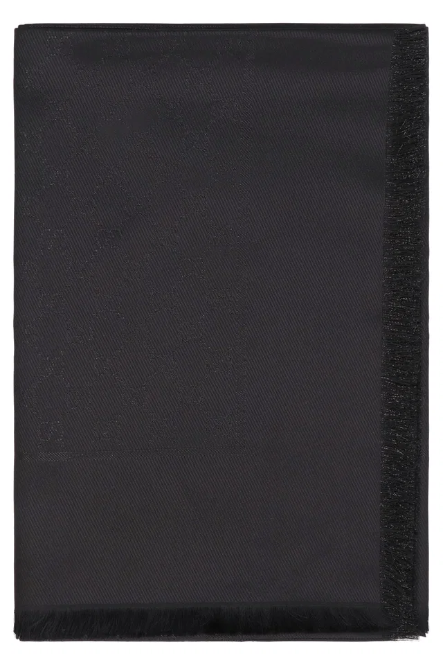 Gucci Gg Lamé Wool And Silk Shawl — Black Shawls in Black Silk from HEWI