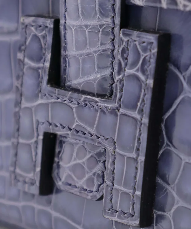 Hermès Bleu Brighton Shiny Mississippi Alligator Mini Jige Clutch in Blue Crocodile from Luxury Promise, photo 11 of 11