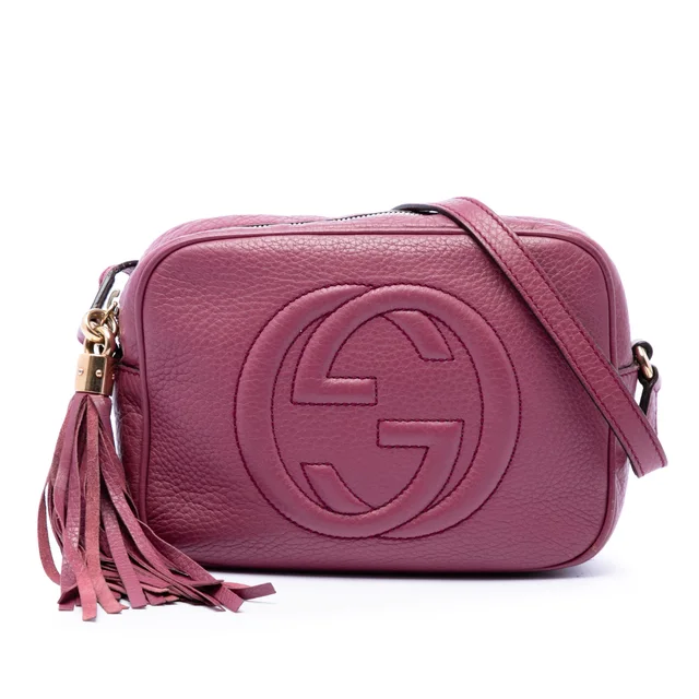 Purple Gucci Leather Soho Disco Crossbody in Purple Leather from Designer Revival