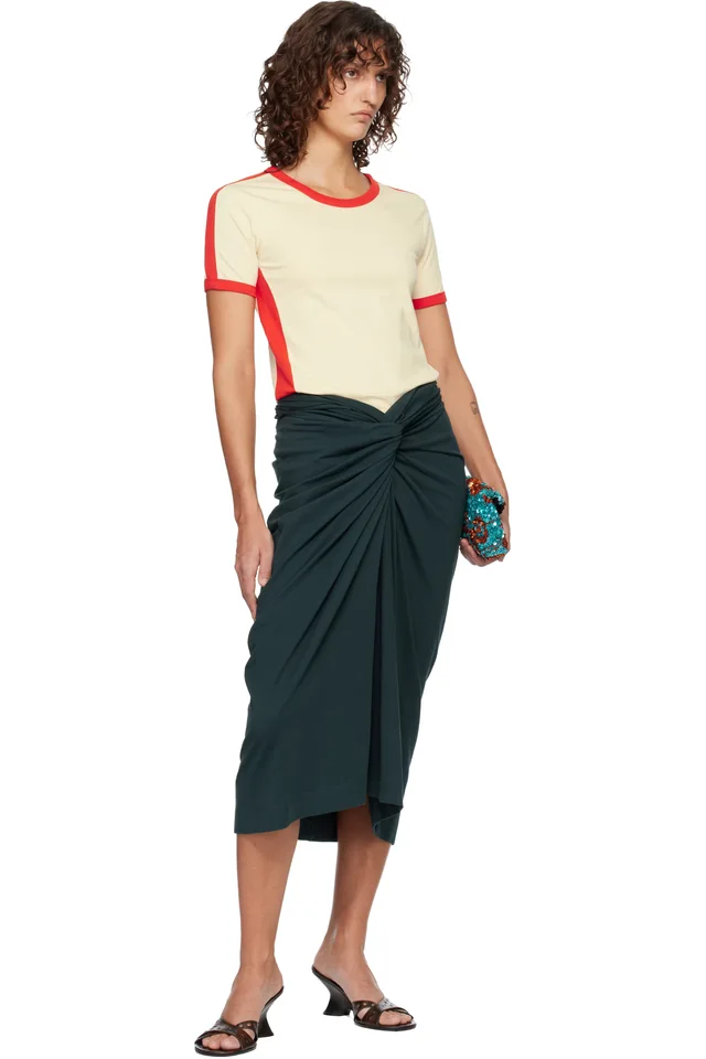 Dries Van Noten Off-White & Red Fitted Contrast T-shirt, photo 5 of 5 from SSENSE