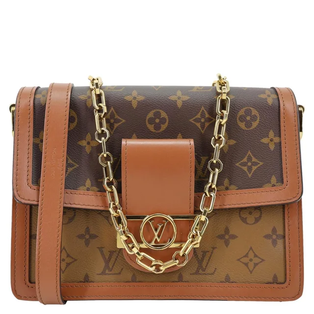 Louis Vuitton Dauphine MM Monogram Reverse Canvas Shoulder Bag Brown in Brown Canvas from Dallas Designer Handbags