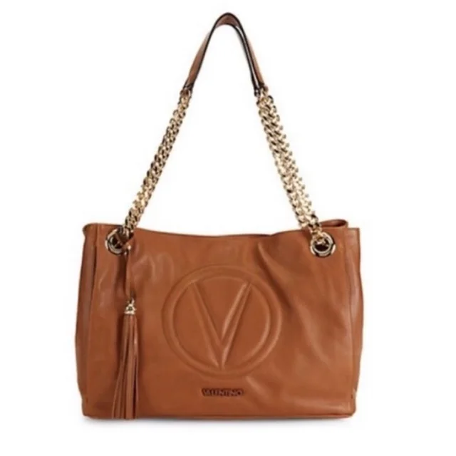 Valentino Garavani Tan Leather Tote in gold|brown|red Leather from Poshmark
