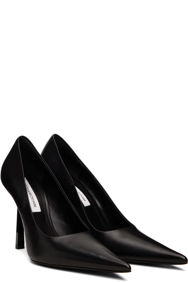 Victoria Beckham Black Victoria Stiletto 100 Leather Heels, photo 4 of 4 from SSENSE