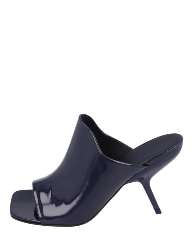 Salvatore Ferragamo Era Patent Leather Mules in blue, photo 6 of 6 from ShopSimon