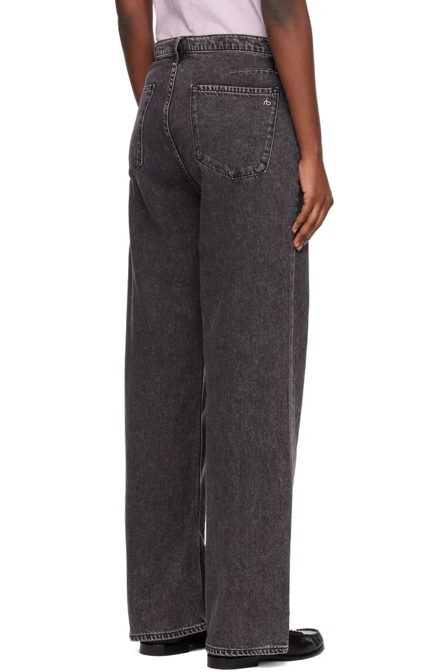 rag & bone Black Phoebe Wide-Leg Drawstring Jeans, photo 3 of 4 from SSENSE