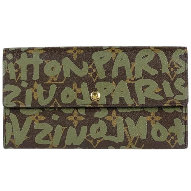 Louis Vuitton Porte Monnaie Credit Wallet Monogram Graffiti Khaki Brown Coin in Brown from The Reluxe