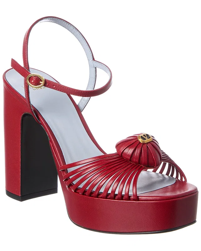 Valentino Royal Heart 115 Leather Platform Sandal, image 1 of 1 from Gilt