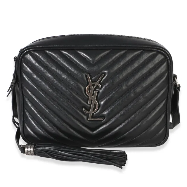 Saint Laurent Black Matelasse Calfskin Lou Camera Bag Leather Handbag in Black Calfskin from HEWI