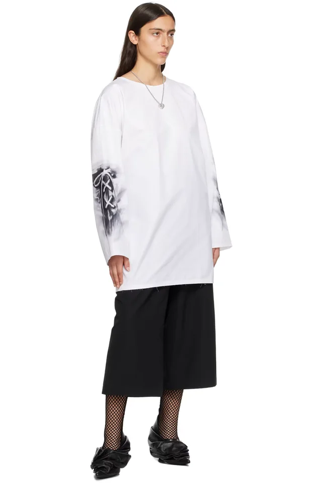 We11done White Raw Edge Long Sleeve T-Shirt, photo 4 of 4 from SSENSE