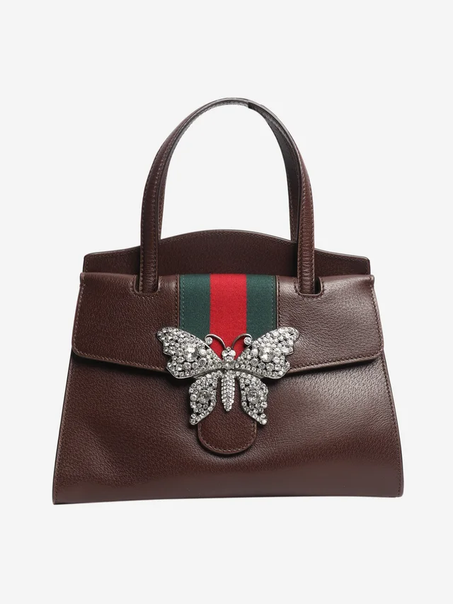 Gucci Brown medium Linea Butterfly Totem bag in Brown Leather from Sign of the Times