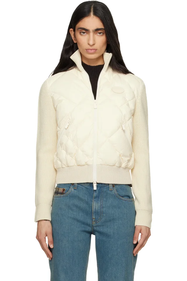 Off-White Check-Stitch Nylon & Wool Jacket, image 1 of 1 from SSENSE