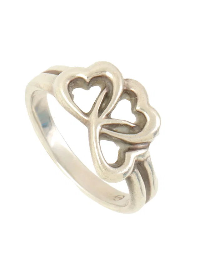 Tiffany & Co. 925 Triple Heart Ring #53 Silver in Silver from VINTAGE QOO TOKYO