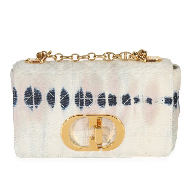 Dior Multicolor Tie Dye Denim Cannage Small Caro Chain Bag Multicolor; Neutral Handbag in Multicolor Denim from HEWI