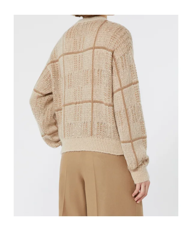 Max Mara Boxy-fit wool, mohair and cashmere sweater - Ecru, photo 3 of 5 from SENSER