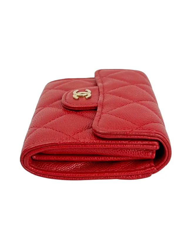 Chanel Quilted Caviar Trifold Wallet in Red Caviar leather from Season 2 Consign, photo 2 of 3