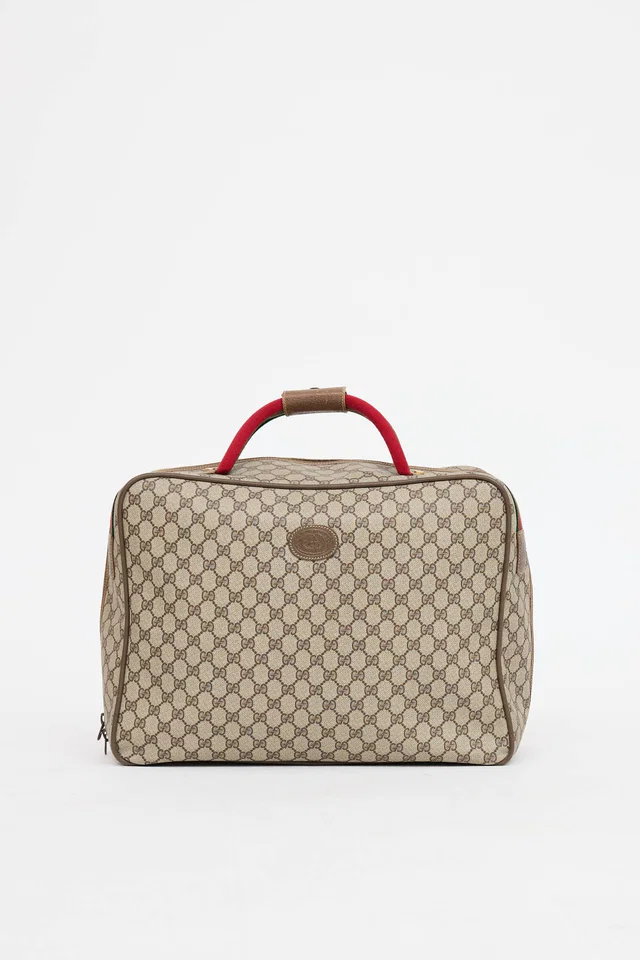 Gucci 1970 GG Monogram Travel Suitcase Bag in Coated canvas from VSP Consignment