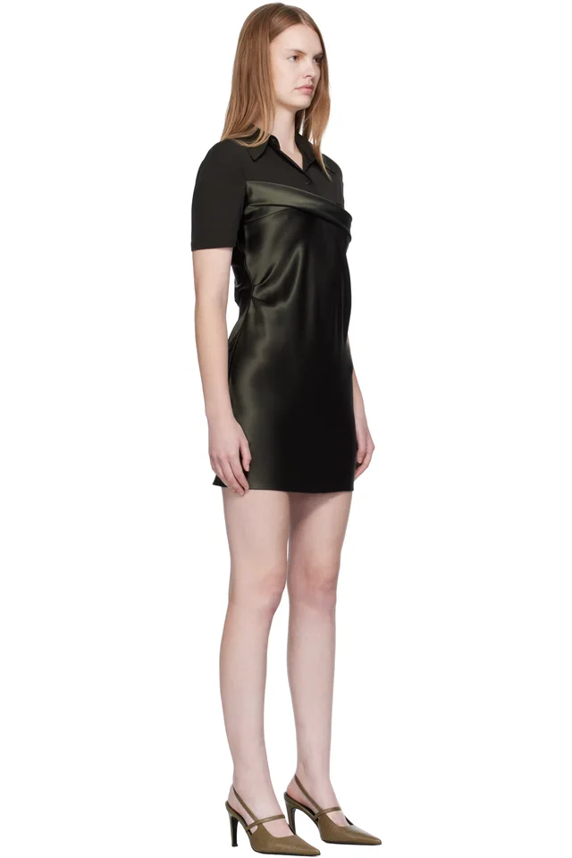Nanushka Gray & Green Heceta Minidress, photo 2 of 3 from SSENSE
