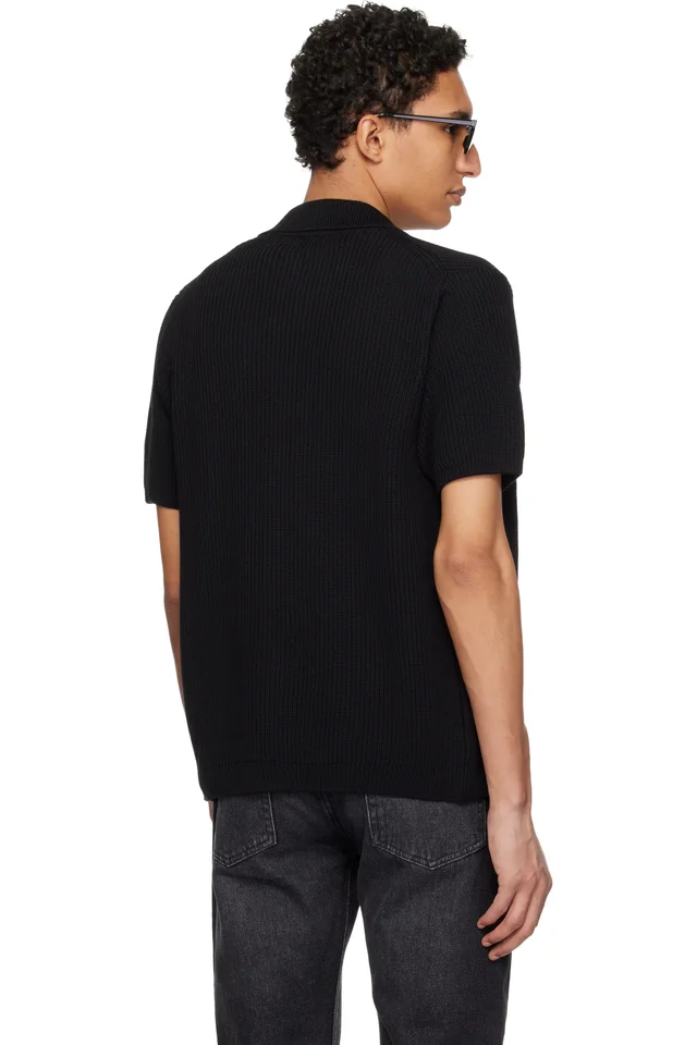 Merz b. Schwanen Black 1961 Ribbed Cotton Knit Shirt, photo 3 of 4 from SSENSE