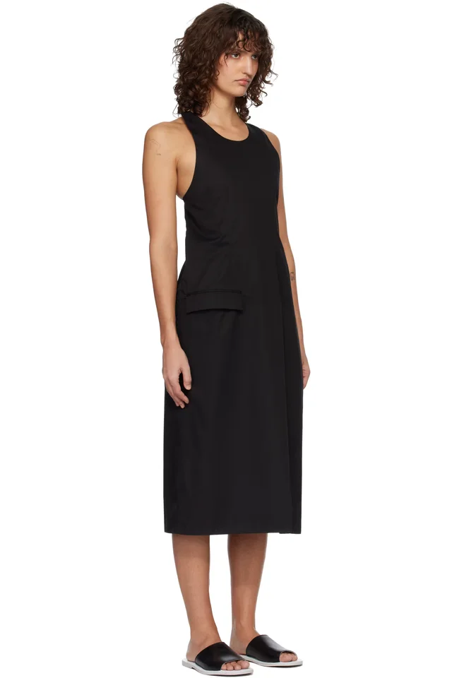 Rier Black Suit Apron Midi Dress, photo 2 of 4 from SSENSE