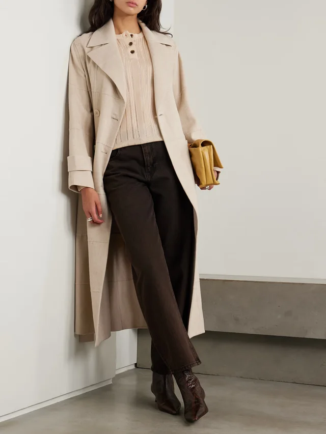 FRAME Ribbed-knit Henley top in Beige, photo 2 of 2 from NET-A-PORTER (Canada)