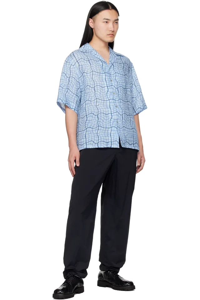 Marni Blue Checked Shirt, photo 4 of 4 from SSENSE