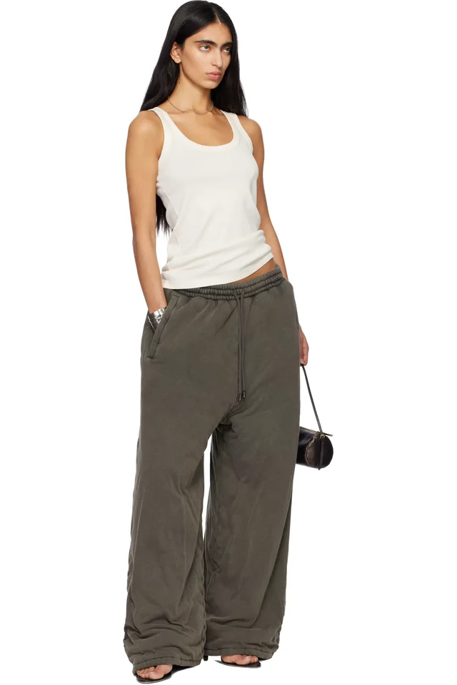 LU'U DAN Gray Wadded Bontans Sweatpants, photo 4 of 4 from SSENSE