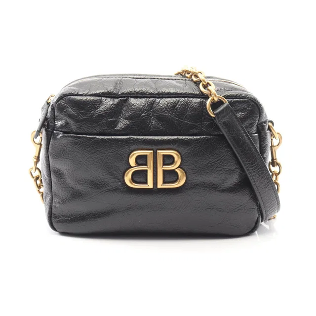 Balenciaga MONACO XS Leather Camera Bag Shoulder Bag in Leather from LuxUness