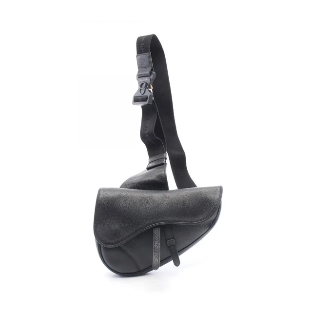 Dior Waist Bag Saddle Black Leather in Black Leather from The Reluxe