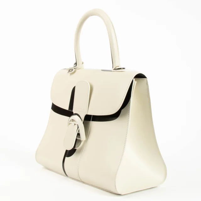 Delvaux Ivory Box Calf Light & Shadow Brillant MM Bag in White Box leather from Labellov, photo 3 of 6
