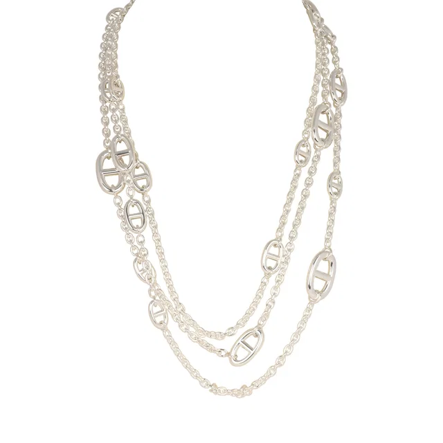 Hermès Farandole Rope Necklace 160cm Sterling Silver Hardware from Madison Avenue Couture