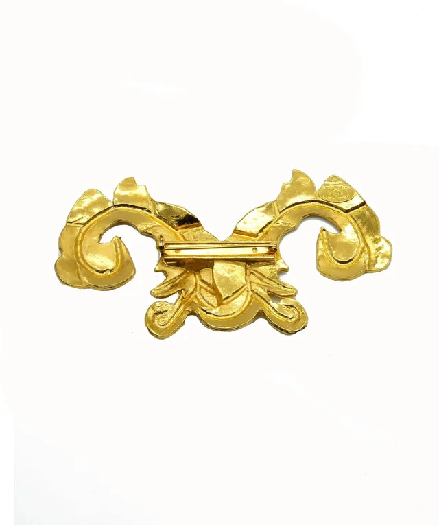 Chanel Large Antheus Leaf Scroll Brooch 1993 Matte Finish from Luxury Promise, photo 3 of 4