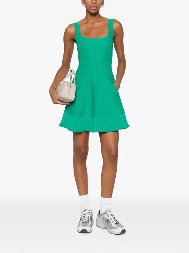 Maje knit skater dress in Green, photo 2 of 5 from FARFETCH
