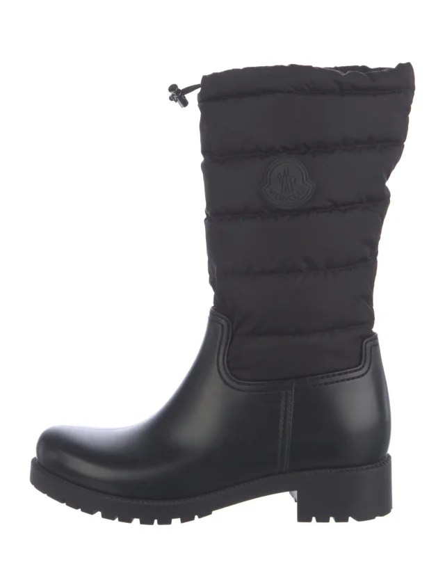 Moncler Nylon Snow Boots in black Nylon from The RealReal